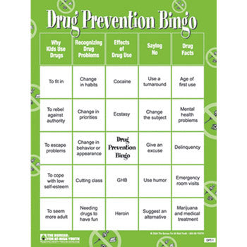 Drug Prevention Bingo Game