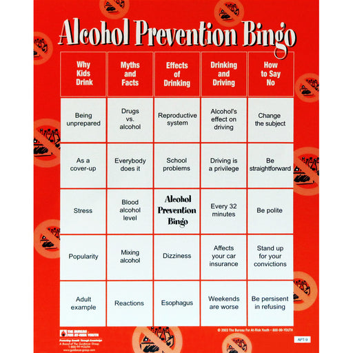 Alcohol Prevention Bingo Game