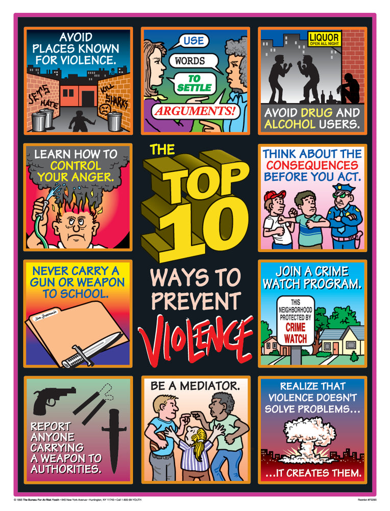 TOP 10 Ways to Prevent Violence Poster