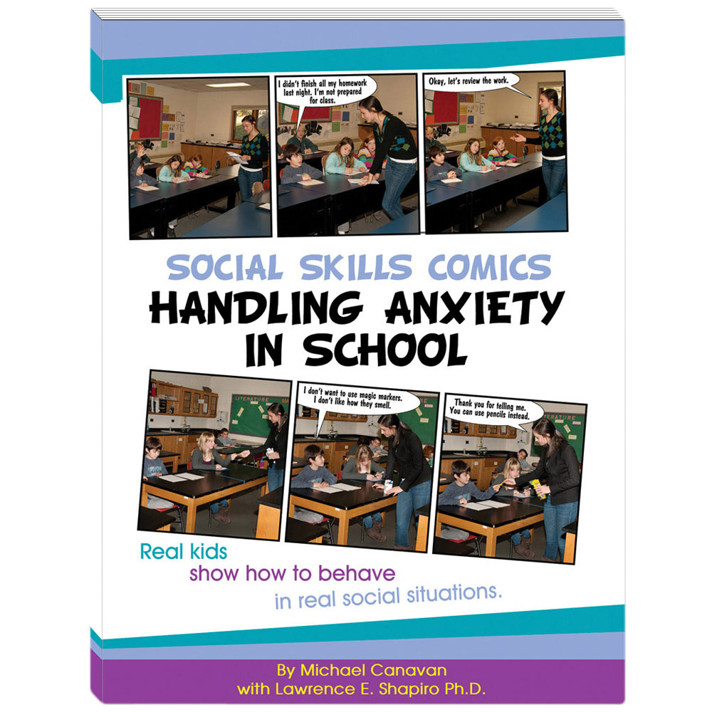 Social Skills Comics for Kids: Handling Anxiety in School Book w/CD