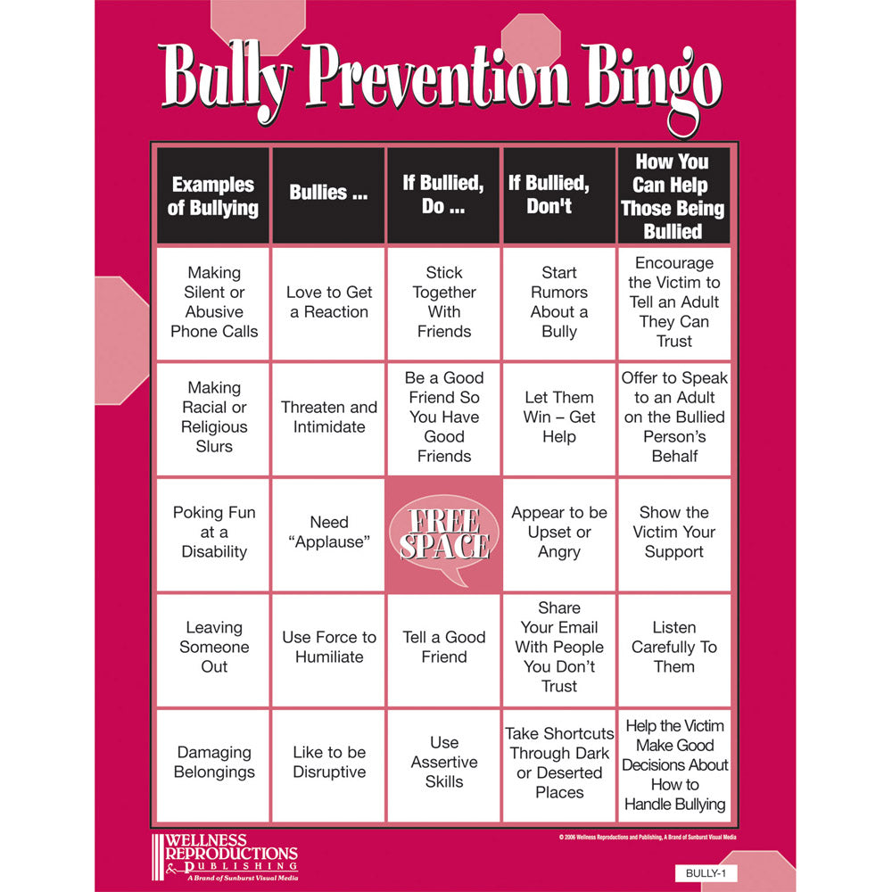 Bully Prevention Bingo Game — The Bureau for At-Risk Youth