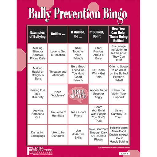 Bully Prevention Bingo Game