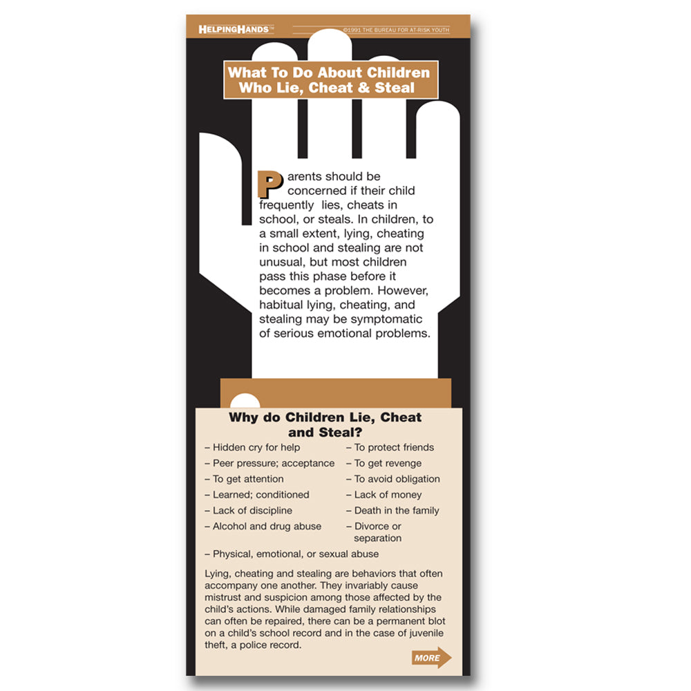 Helping Hands Card: (25 pack) What to Do About Children Who Lie, Cheat & Steal