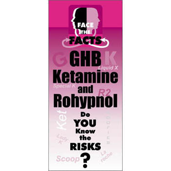 Face the Facts Drug Prevention Pamphlet   GHB, Rohypnol, and Ketamine 25 pack